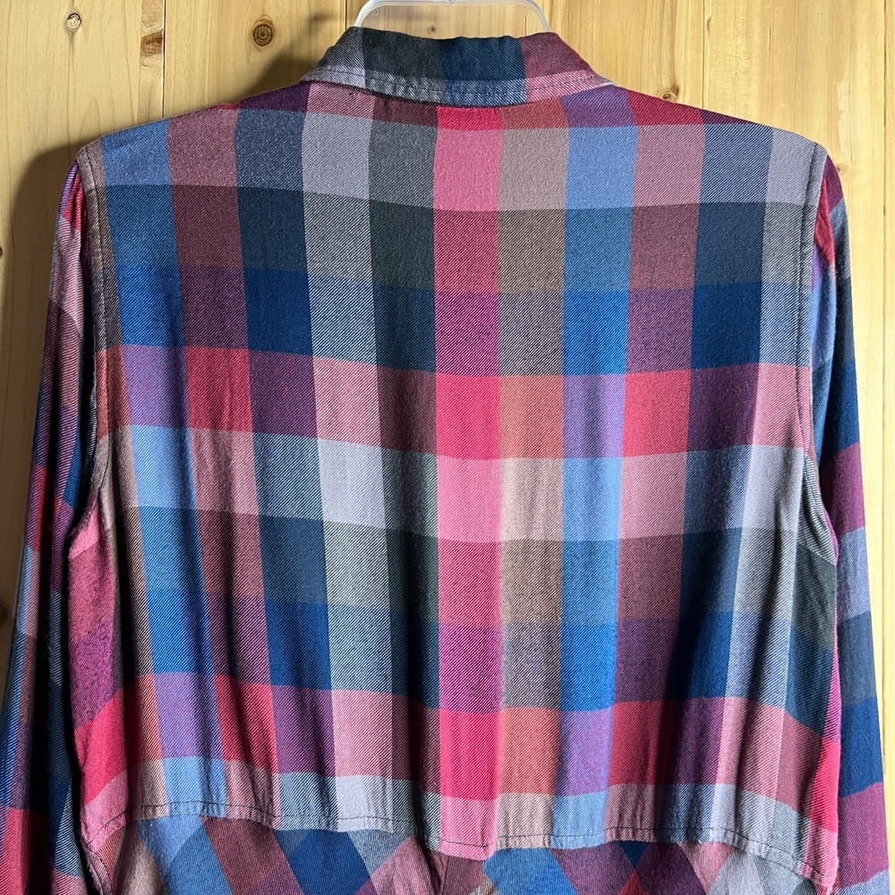 Lucky Brand Womens Plaid Button Front Shirt Long Sleeve Small Multicolor Flannel - Picture 9 of 14